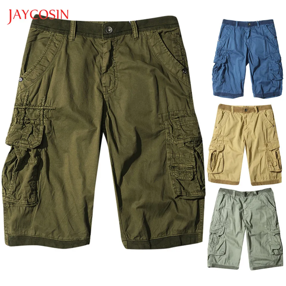 Длинные шорты карго Jaycosin летние повседневные хлопковые эластичные Капри с