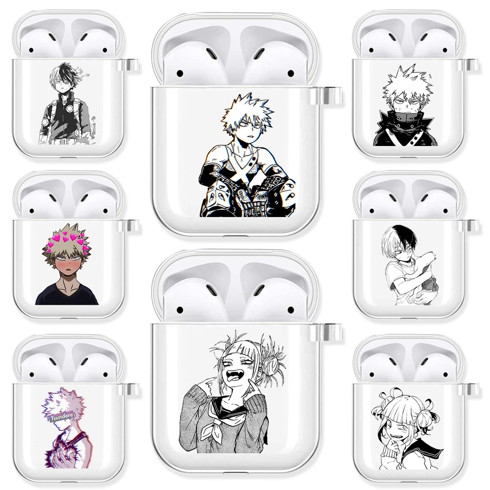 

New My Hero Academia Anime Soft TPU Case for AirPods 2 1 Boku No Hero Academia Transparent Wireless Bluetooth Earphone Box Cover