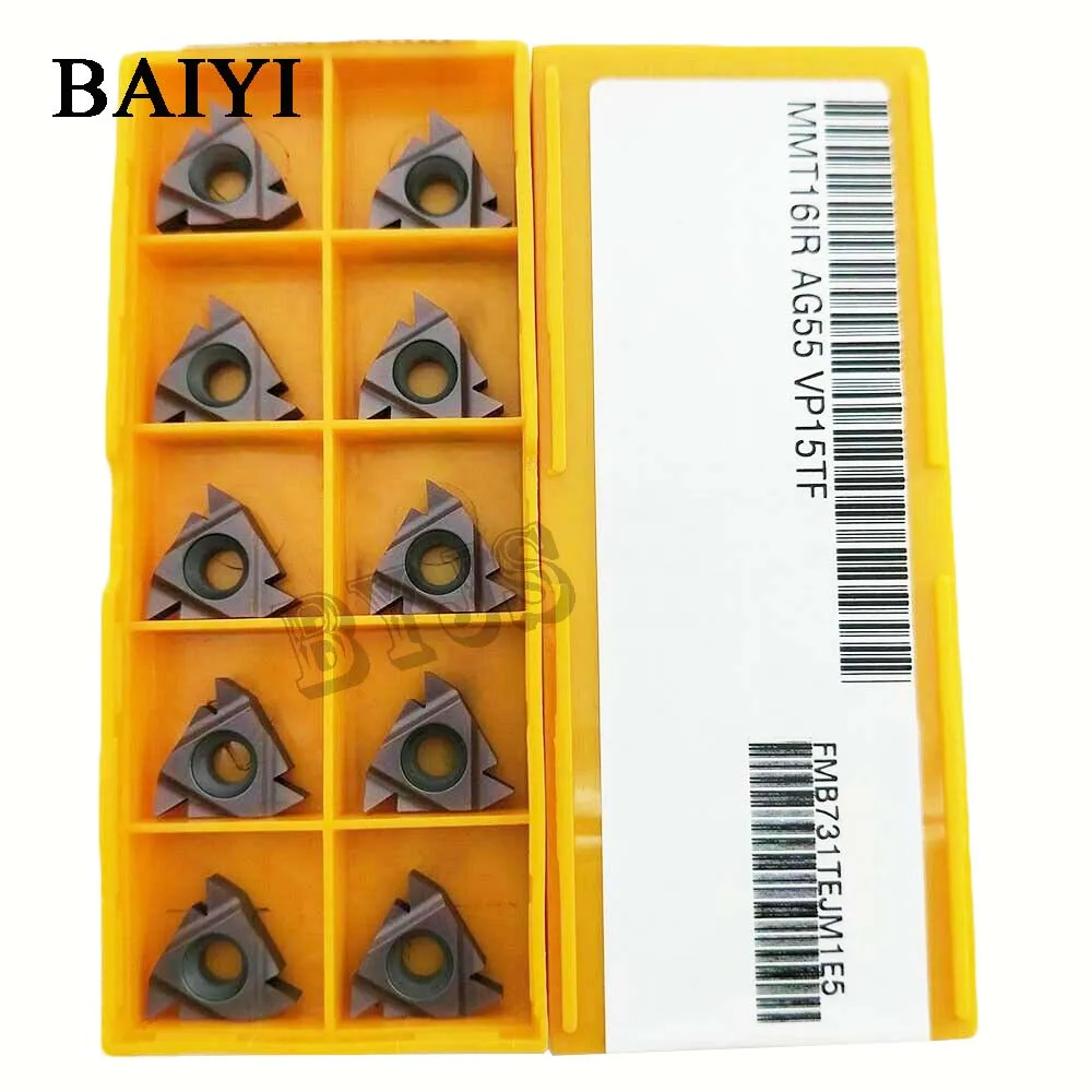 

10pcs MMT16IR AG55 VP15TF 16ER AG55 VP15TF carbide inserts Thread Turning cutting tools Lathe cutter CNC blade 16IR AG55 VP15TF