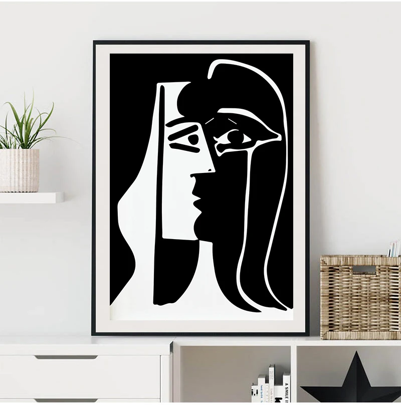 

Picasso The Kiss Poster Wall Art Matisse Abstract Woman Canvas Paintings Black and White Pictures on The Wall Vintage Home Deco