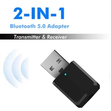 Bluetooth 5.0 Audio Transmitter Receiver Mini USB 3.5mm AUX Jack Stereo Music Wireless Bluetooth Adapter For TV PC Car Speaker