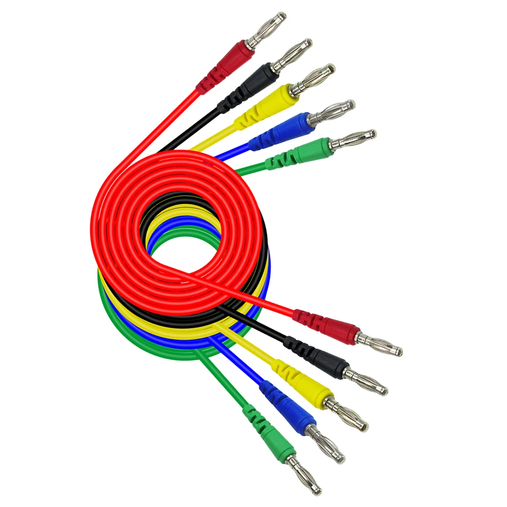 5 шт. 1 метр 4 мм силиконовая вилка типа банан Штабелируемый Тестовый Кабель для