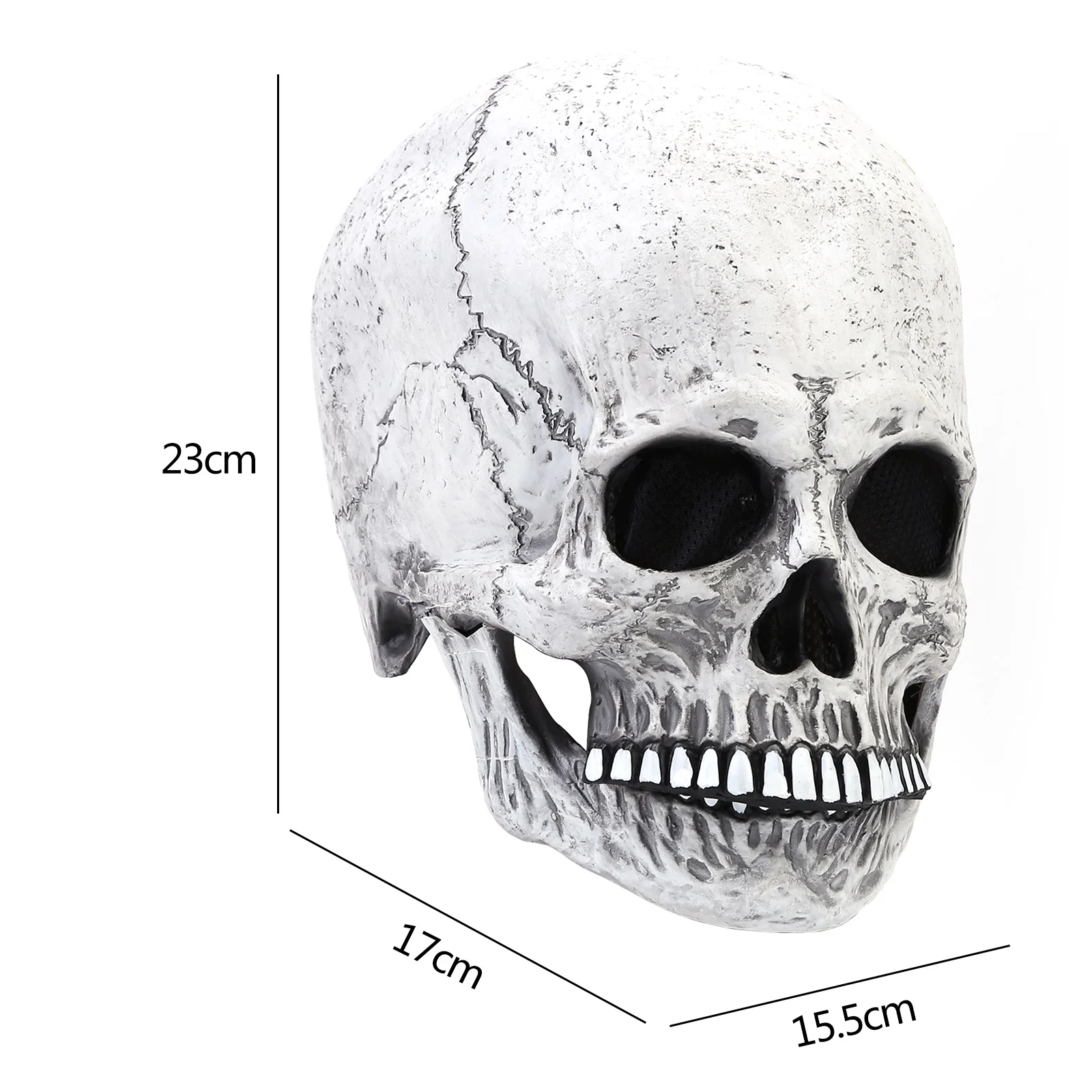 Halloween Skeleton Headgear Full Head Skull Mask/Helmet with Movable Jaw Adult Entire Realistic Latex Helmet Cosplay Prop | Дом и сад