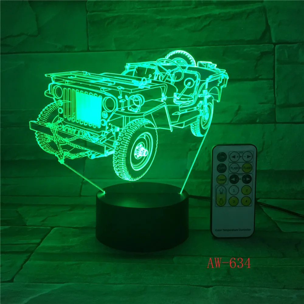

Old Racing Car Luminarias USB Night Lamp 7 Color Changing LED 3D Atmosphere Lamp Visual Nightlight Office Light Drop S AW-634