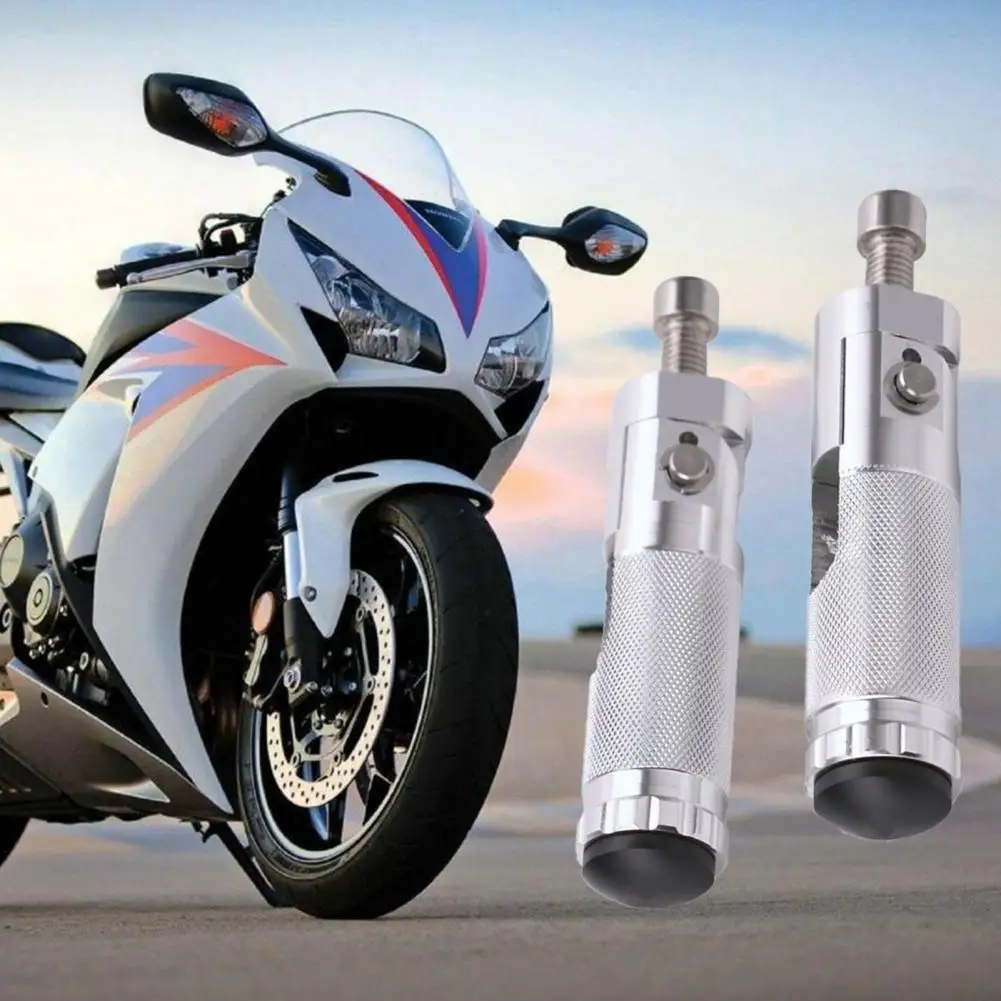 

Universal Aluminum Alloy Motorcycle 8mm Bolts Round Pedal Folding Foot Rests Footrests