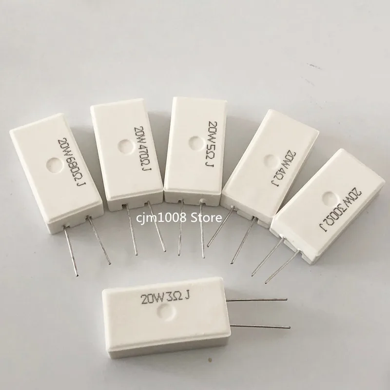 5 шт RX27-5 вертикальное сопротивление цемента кв. м 20 Вт 330R 470R 500R 680R 750R 1K 2K 10K 27K 150K Ом |