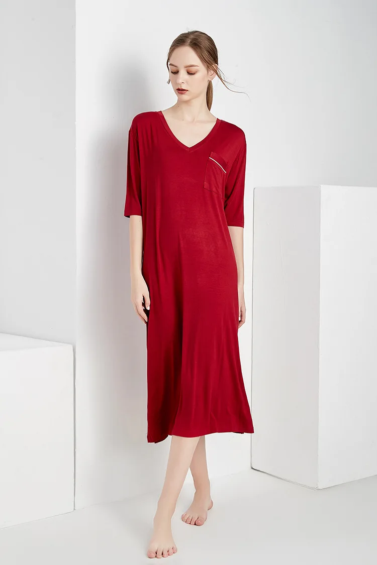 Summer Sexy Modal Short Sleeve Women's Nightdress Add Fat MM Nightwear Leisure Home Dress Long Skirt Sleepwear Women Nightgown