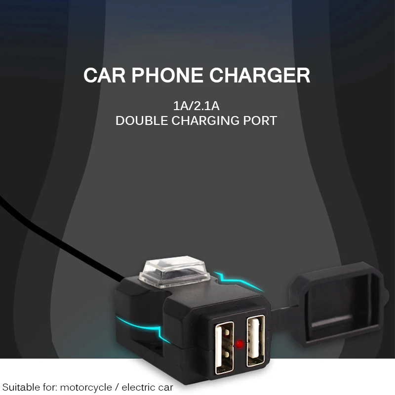 AOZBZ 12V Водонепроницаемый мотоцикл руль Dual USB Порты и разъёмы Зарядное устройство