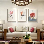 Плакат в традиционном китайском стиле, ваза с цветами, Настенная картина на холсте, Минималистичная печать, настенные картины для гостиной, домашний декор