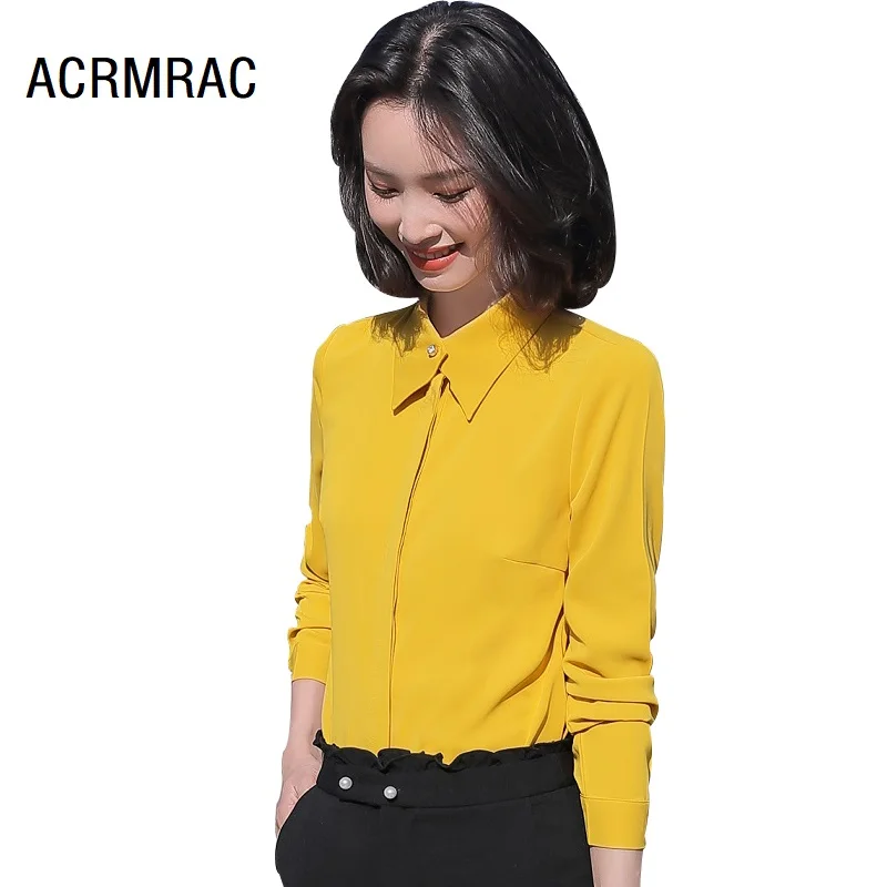 Women shirt Slim spring autumn Long sleeve OL Formal Business Blouses &amp Shirts Woman 981 | Женская одежда