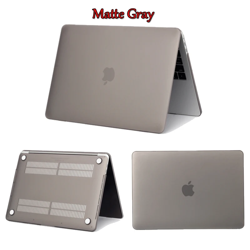 Matte Gray Кристально прозрачный жесткий защитный чехол для Macbook Air retina Pro 13 15 Touch Bar A2159 A1706 A1707 A1990 AIR 13 A1932 - Цвет: Matte Gray
