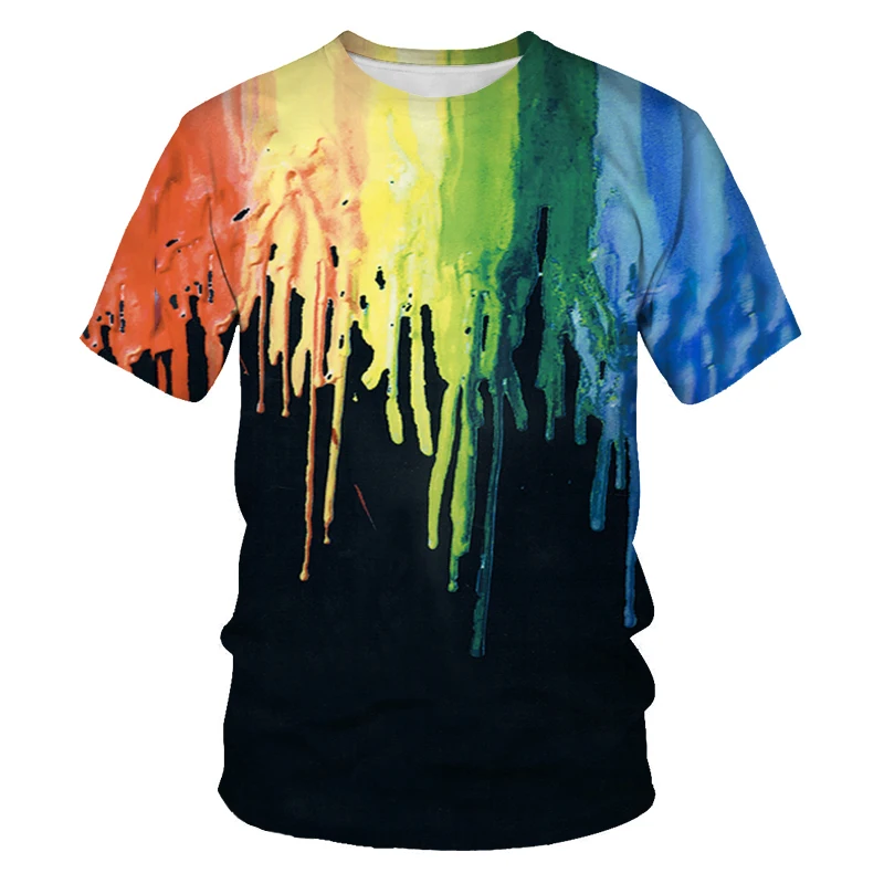 

Summer fashion men and women T-shirt 3D graffiti printing casual Tshirt funny clothing Asian size graphic t shirts Girl clothing