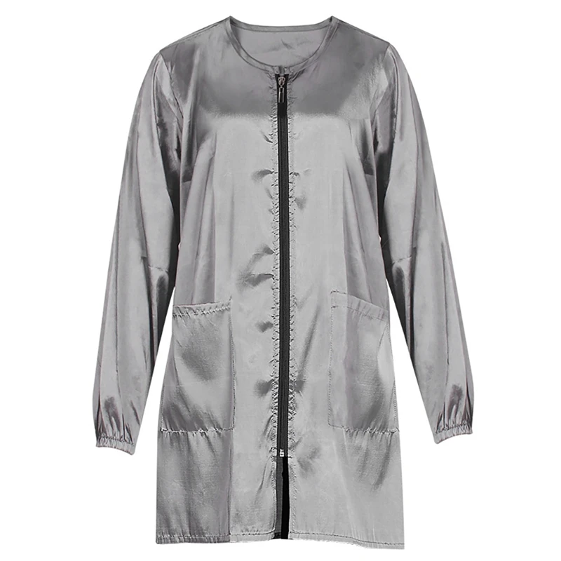 

Парикмахерская куртка с длинным рукавом, водонепроницаемая куртка на молнии, фартук для парикмахерской, окрашенный комбинезон