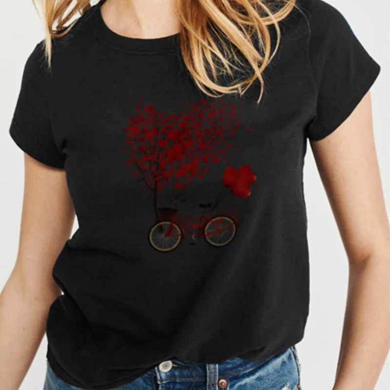 

Summer T-Shirts Women 2021 Fashion Funny Print Graphic Basic Short Sleeve O-neck Cute Goth Streetwear Casual Tees Women