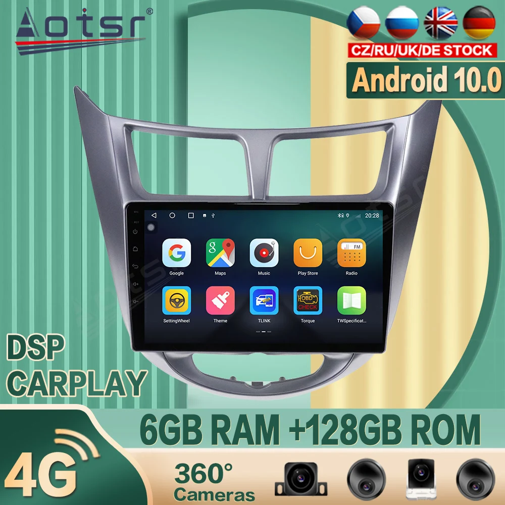 

For Hyundai solaris 2010+ Android Car radio Player GPS Navigation 360 camera Auto Stereo Multimedia Video Headunit DSP carplay