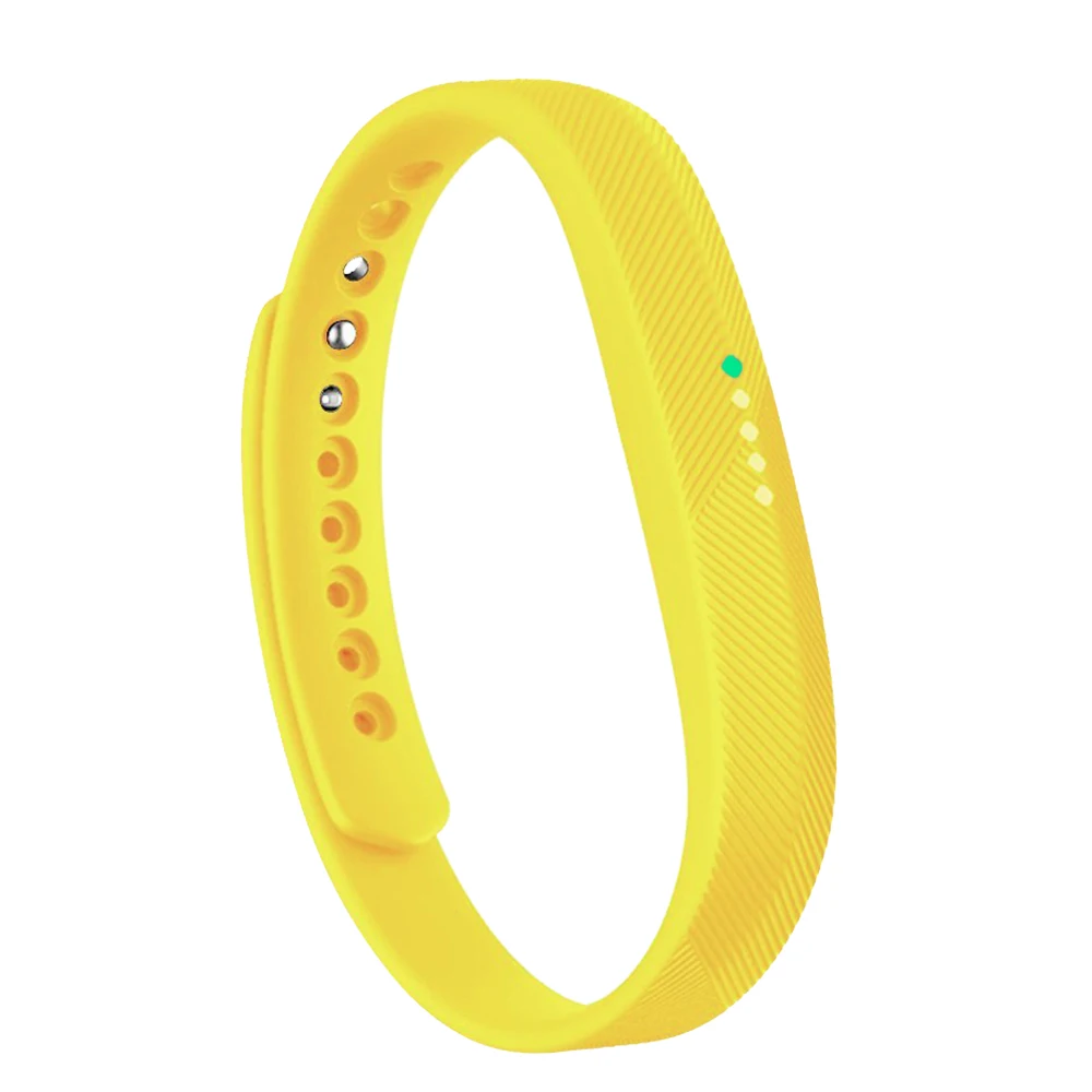yellow Baaletc для Fitbit Flex 2 Band 6 цветов Мягкая силиконовая лента ремешок для Fibit Flex 2 браслет аксессуары маленький большой - Цвет: yellow