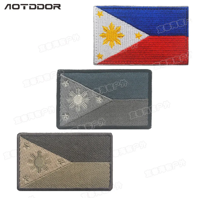 

Нашивки с флагом Филиппин, военные нашивки с вышивкой для морального духа, тактическая застежка на липучке для одежды, нарукавник для рюкза...