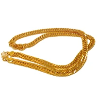8mm10mm12mm double curb miami chain necklace men yellow gold filled classic clavicle jewelry gift 60cm long