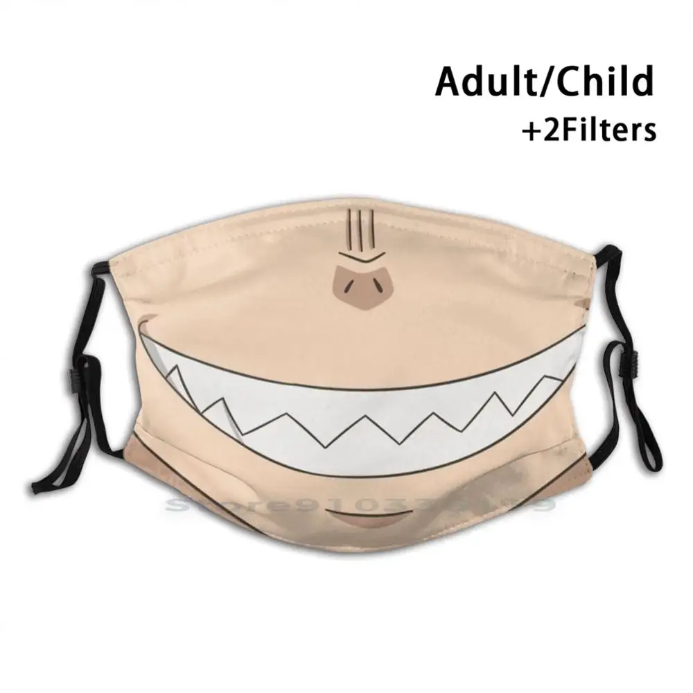 

Smile - Shinra Kusakabe Mouth Design Anti Dust Filter Washable Face Mask Kids Shinra Fireforce Anime Smile Devil Fire Force