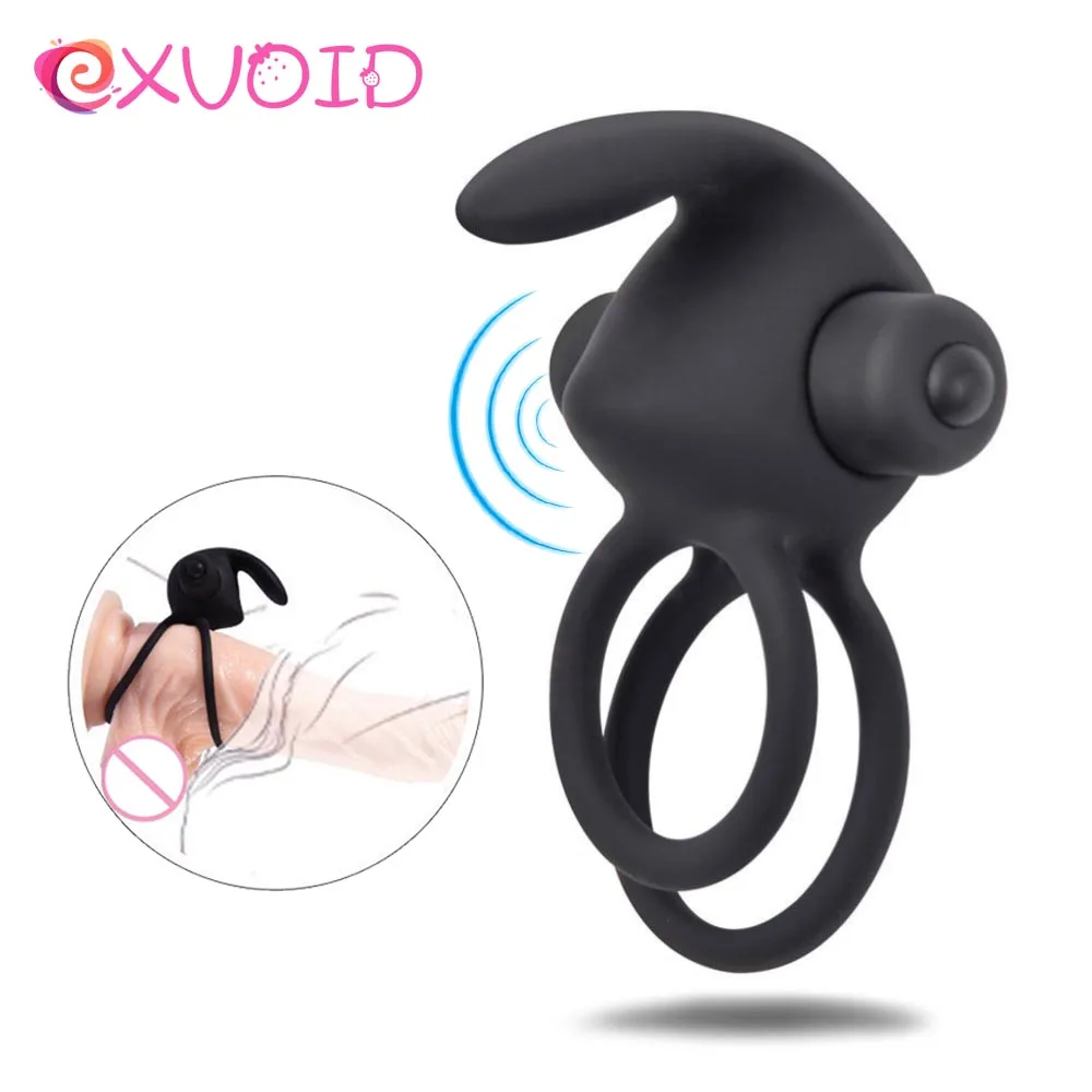 Вибрирующее кольцо EXVOID для задержки эякуляции в мошонке силиконовый