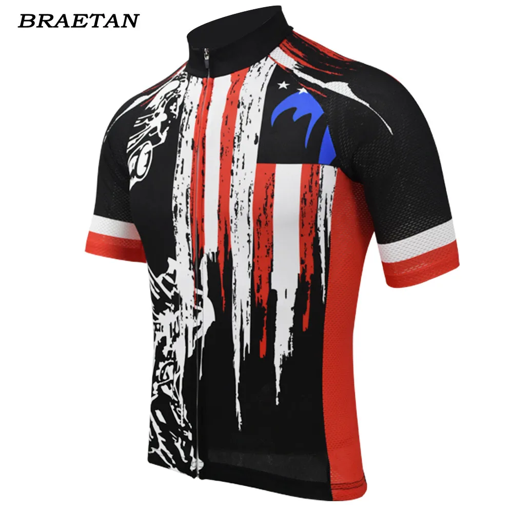 Трикотажная Мужская велосипедная с коротким рукавом красного и черного цвета |