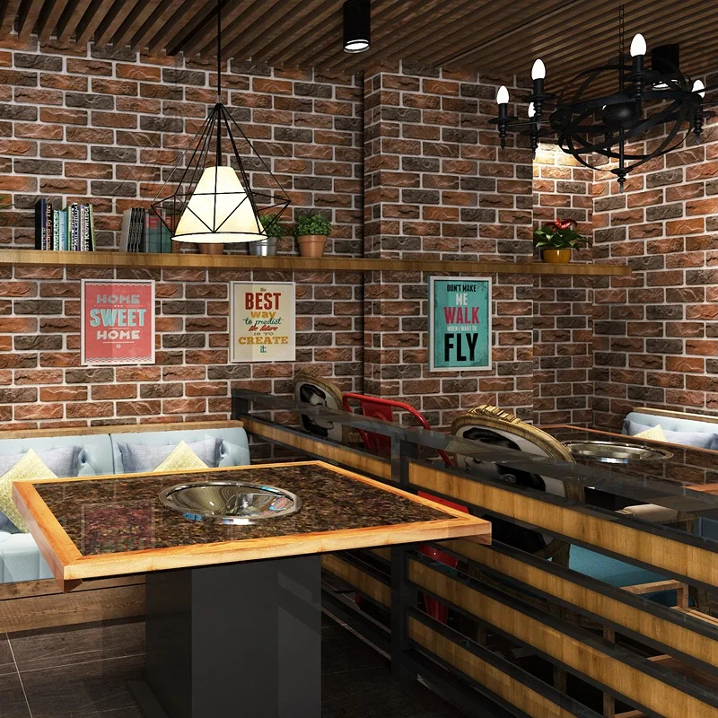 Обои ретро ностальгические 3D имитация кирпича узор обои рулон для стен бумаги