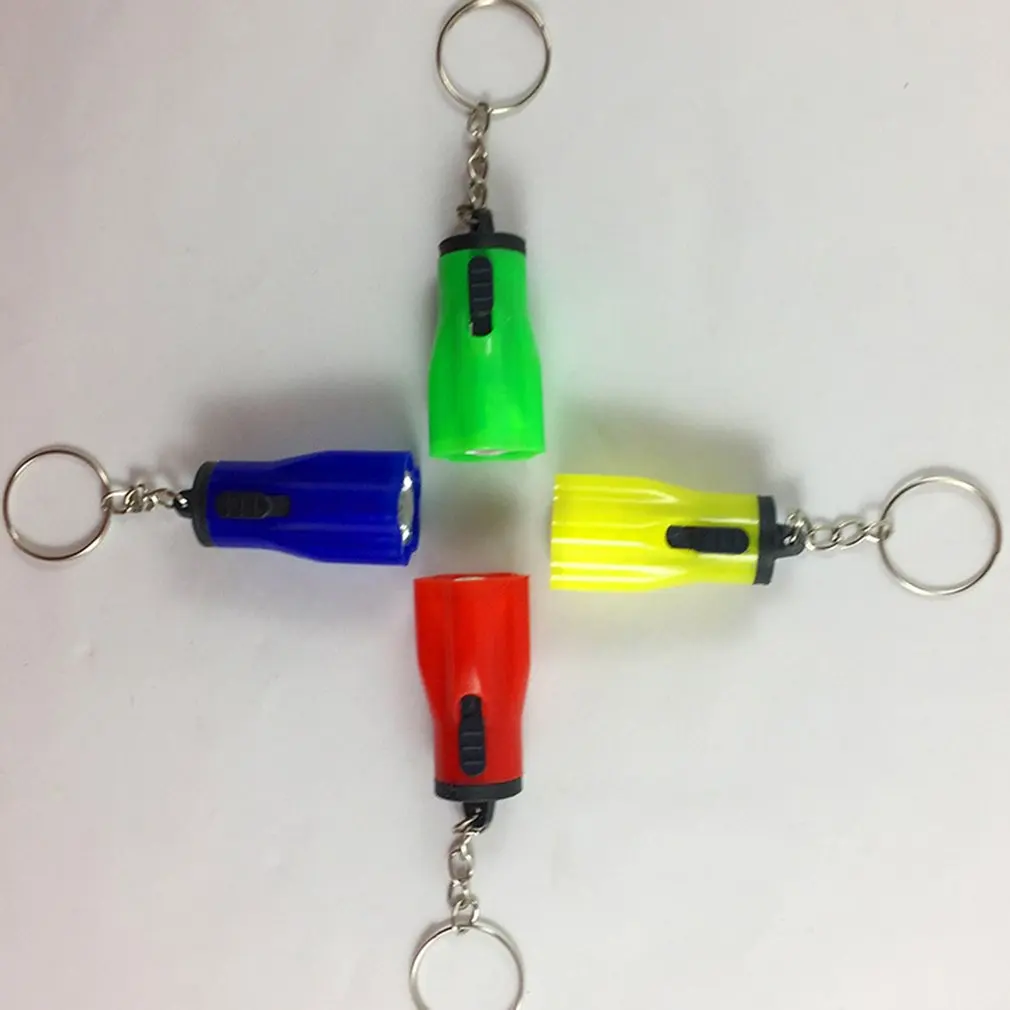 1pcs mini LED Keychain Flashlight Key Chain Hand Torch Keyring Portable Light Lamp Emergency Plastic Button Cell Powered Plum | Лампы и