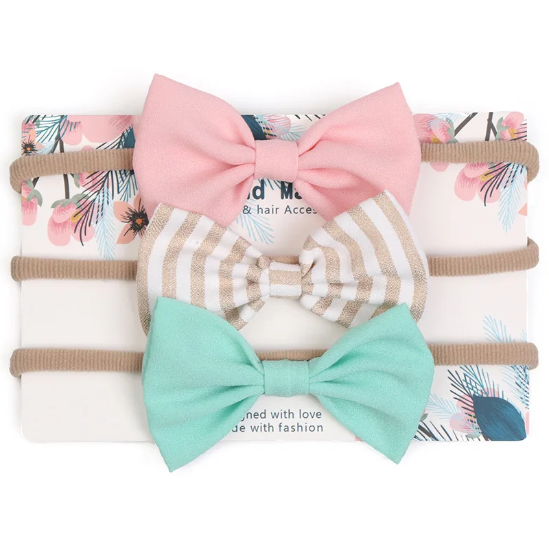 

3Pcs/Set Baby Headbands For Newborn Hair Band Cute Baby Bow Flower Elastic Bow Headwear Kids Gifts Girl Hair Accessories