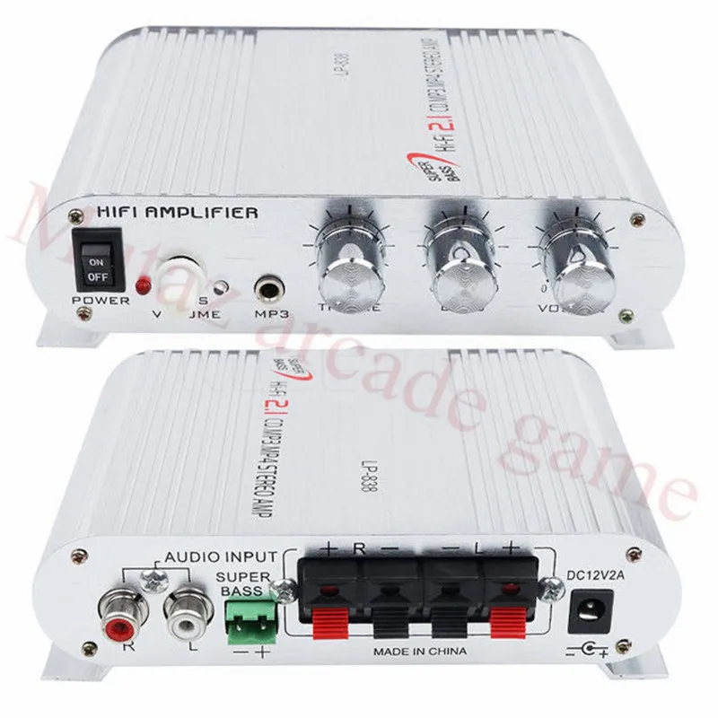 Hi-Fi 2 1 Канальные усилители для автомобиля Lvpin LP-838 стерео сабвуфер усилитель басов