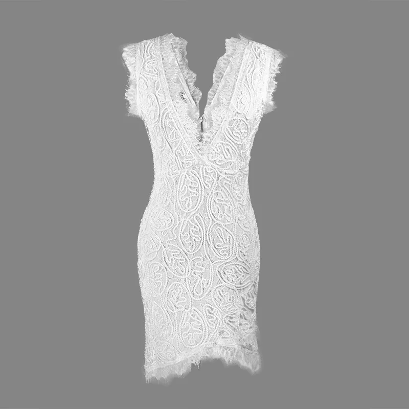 Женское облегающее мини платье с высокой талией и V образным вырезом|Женские