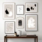 Современные абстрактные линии искусства Canvasr картины бежевые черные минималистичные плакаты и настенные картины для гостиной домашний декор