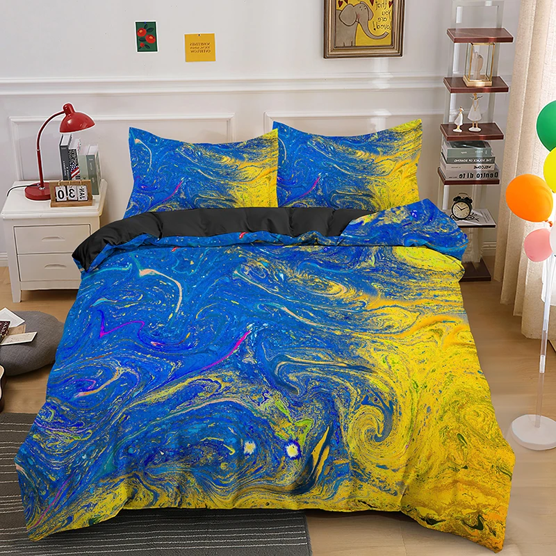 Комплект постельного белья с красочным принтом дизайнерский комплект для