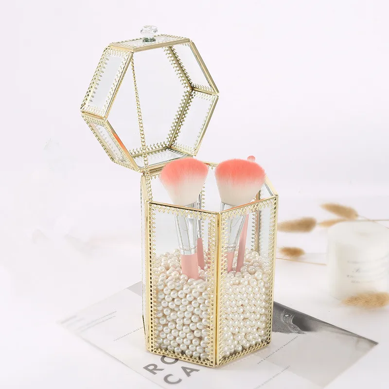 Шестигранный ящик для хранения кистей макияжа косметическое ведро женщин