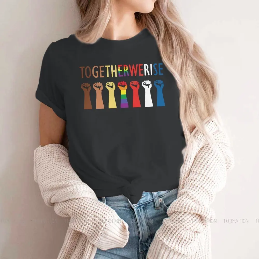 

Together We Rise Unity TShirt For Girls LGBT Pride Month Lesbian Gay Bisexual Transgender Tops Female T Shirt Summer Oversized