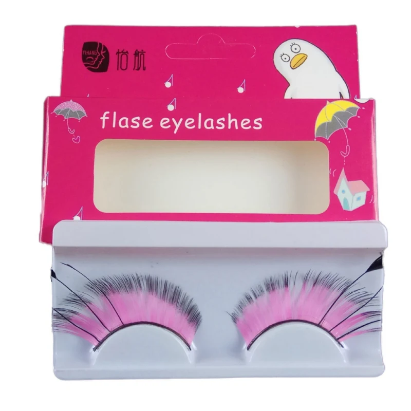 Happy 2019 Wearing Big Colorful Cheap Feather Eyelashes for Halloween Costume False Makeup Eye Lashes Extension Tool | Красота и