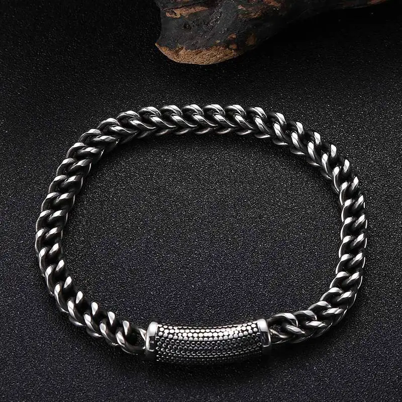 

New Vintage Chain Link Men Bracelet Handmade Punk Rock Stainless Steel Motorcycle Bracelets Male Hand Jewelry Accessories GS0051
