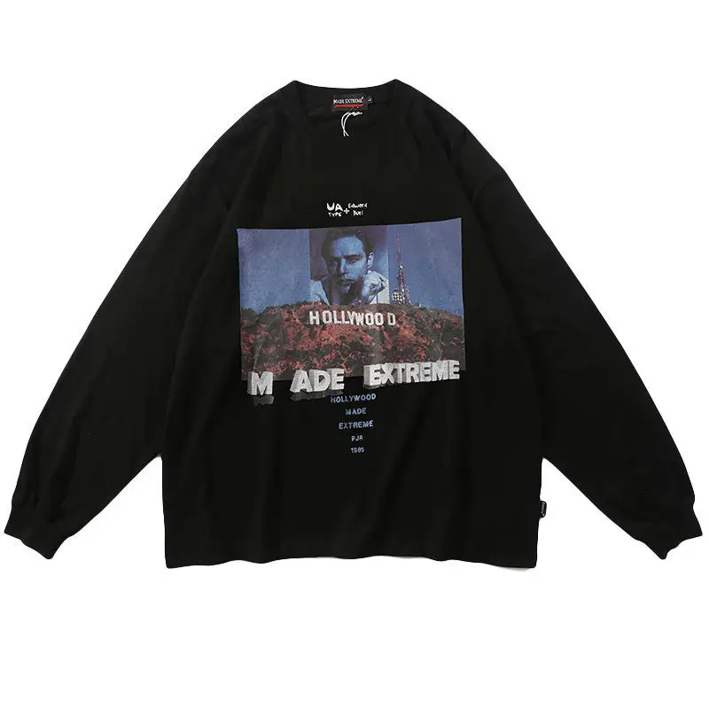 

Hip Hop Punk Hoodie Men Cool Pullover Harajuku Tops Streetwear Male Autumn Gothic Hoody Loose Couple Black Rock Sweatshirt Boys