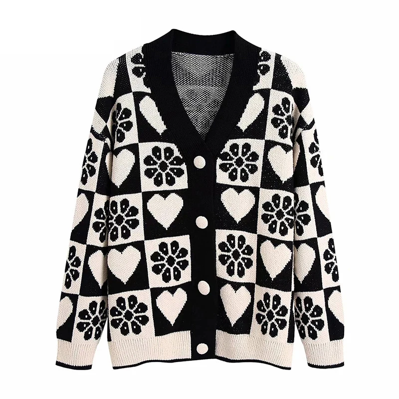 

Свободный вязаный кардиган, свитер, винтажный, с длинным рукавом, на пуговицах, женская верхняя одежда, шикарные топы, зимние, Осенние, женск...