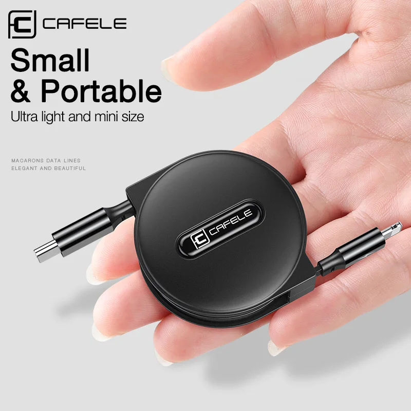 Выдвижной USB кабель Cafele для быстрой зарядки и передачи данных 18 Вт|Кабели