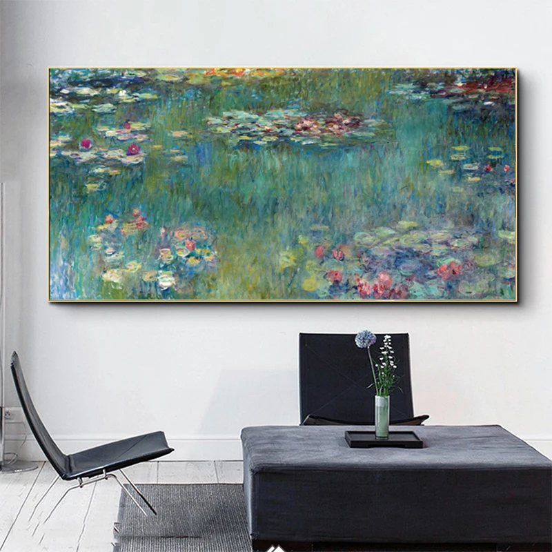 Репродукция импрессионистская искусственная живопись Клод Моне водяной Лотос