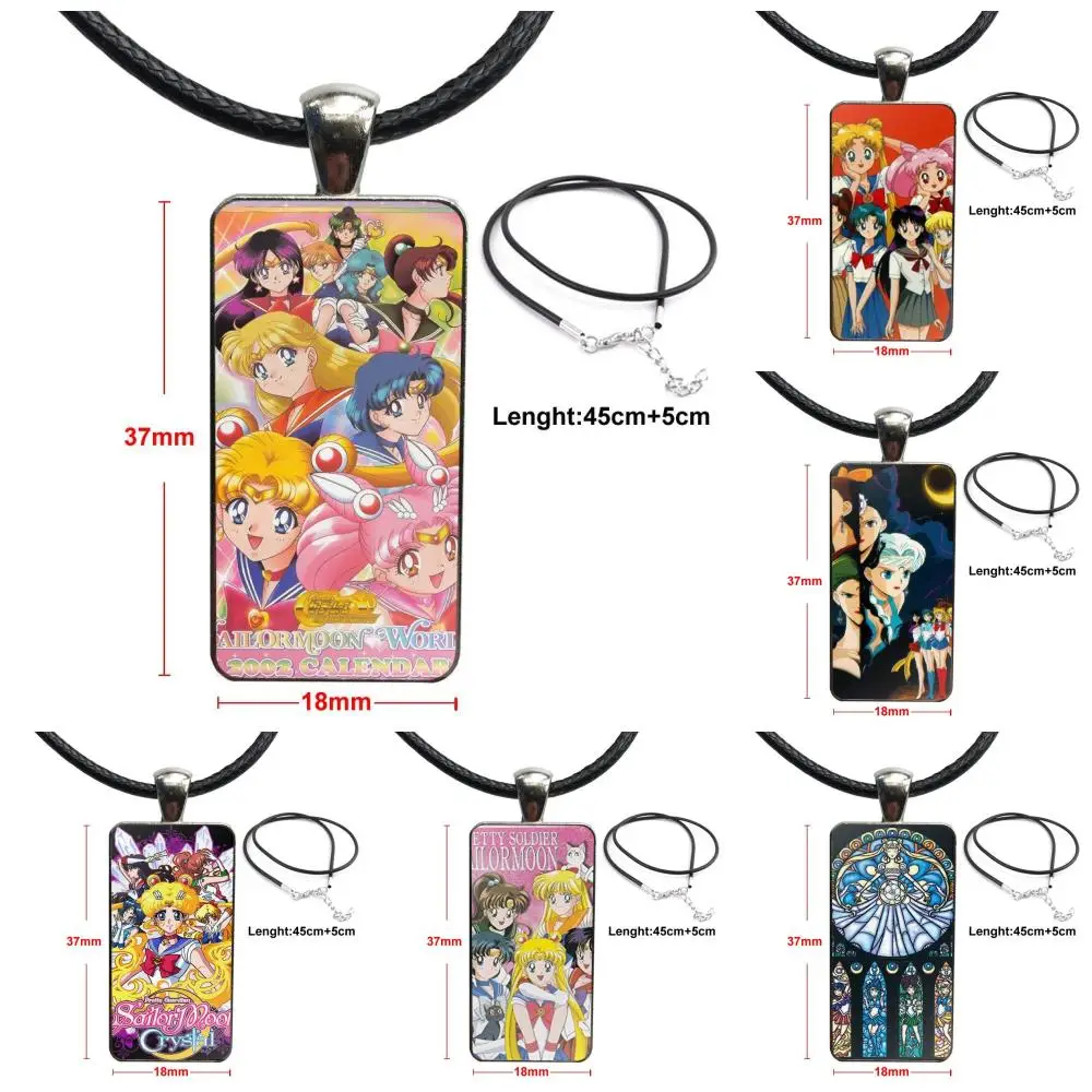 For Schoolgirl Maxi Necklace Fashion Long Chain With Rectangle Jewelry Cute Sailor Moon Girls Flexibles | Украшения и аксессуары