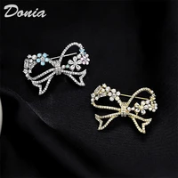 donia jewelry korean fashion sweet brooch pin bow brooch copper micro set aaa zircon brooch coat brooch scarf pin