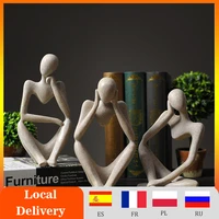 abstract thinker statue sculpture nordic resin thinker character figurine european style office home decoration accessories
