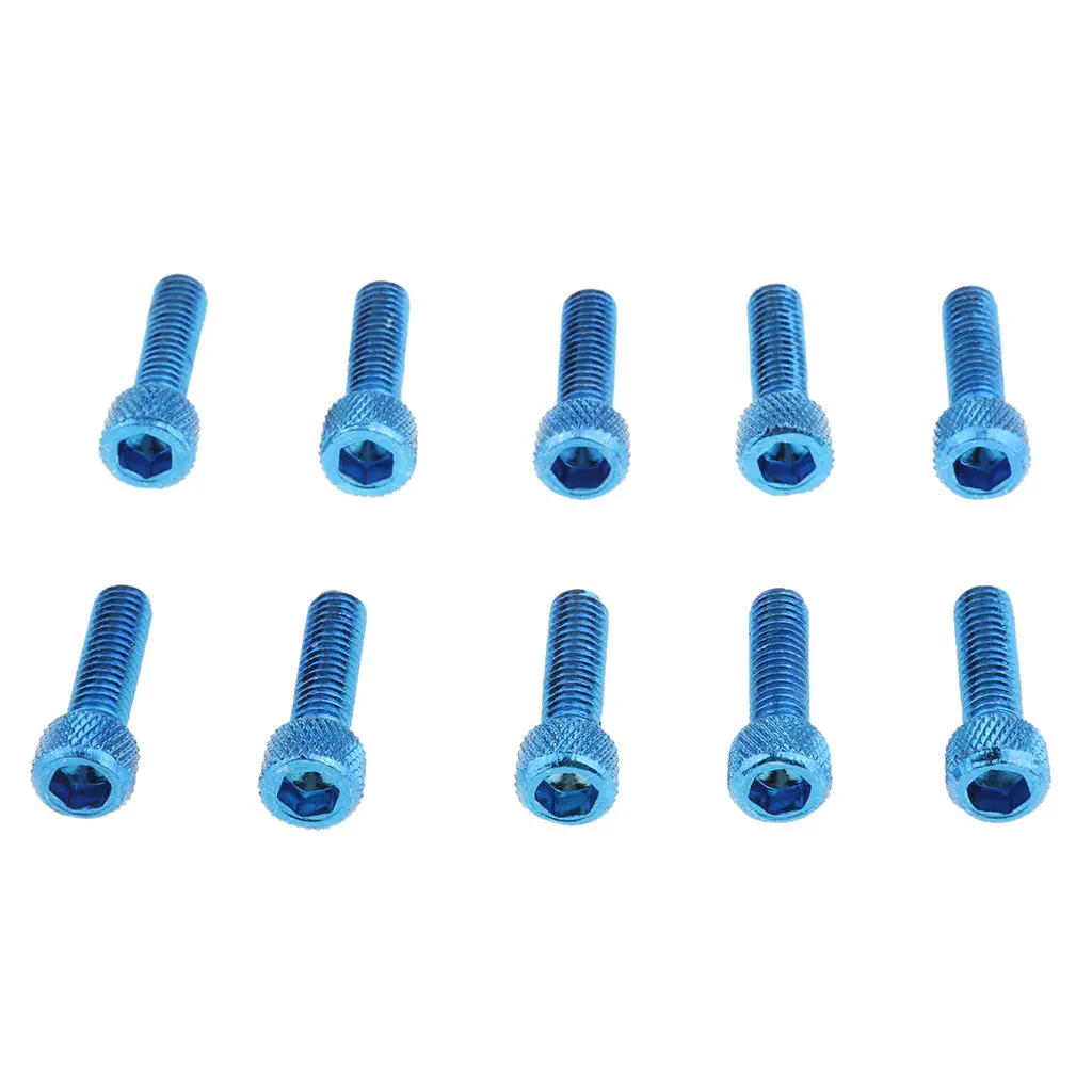 

10pcs M6 x 20mm Pitch Alloy Steel Hex Bolt Socket Head Screws Blue