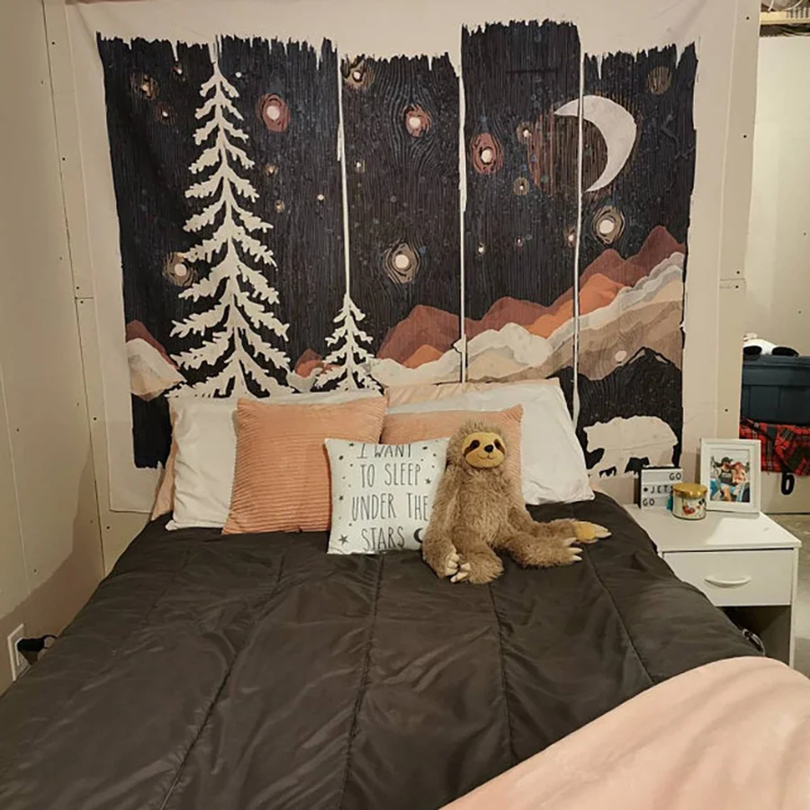 Эстетический психоделический гобелен Ландшафтная стена настенный современный