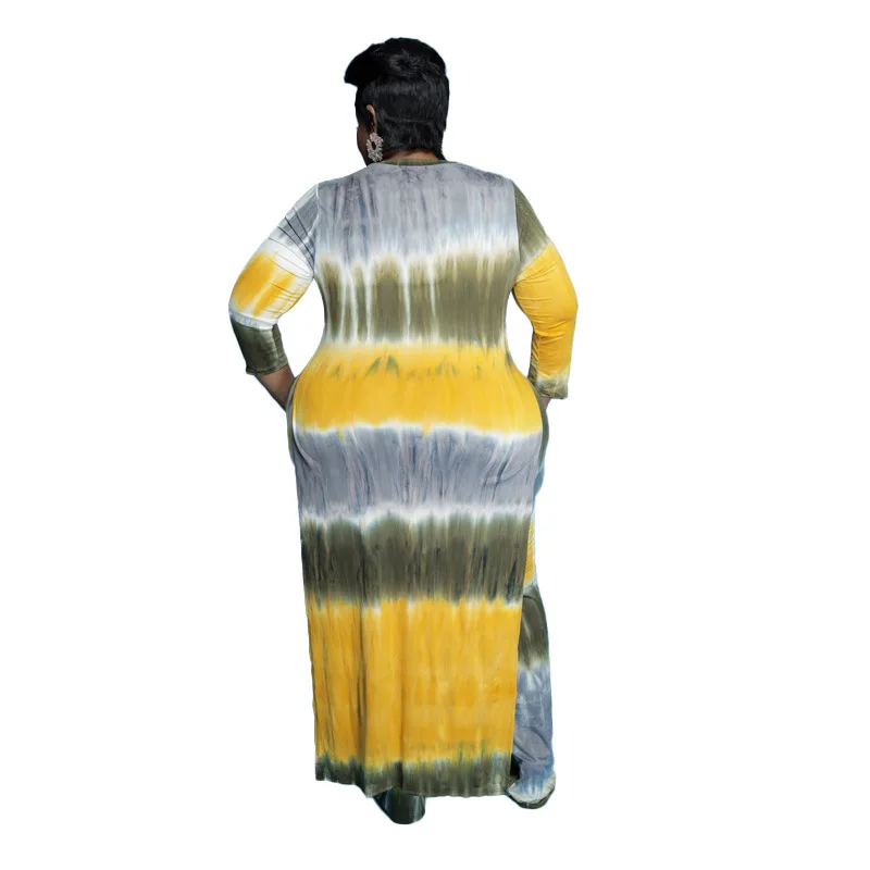 

Casual Loose Big Beautiful Women 2PCS Set Long Tops+Pants Suit Female 2PCS Outfits Women Plus Size Tie Dye Two Piece Sets