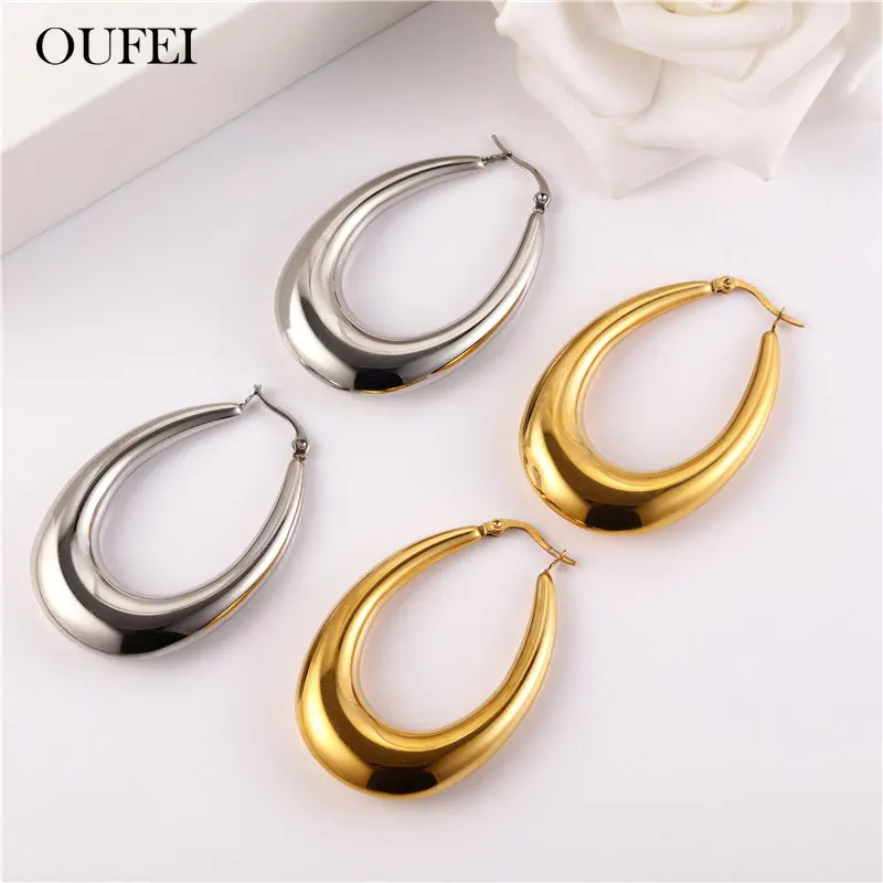Ювелирные изделия OUFEI из нержавеющей стали женские корейские серьги модные