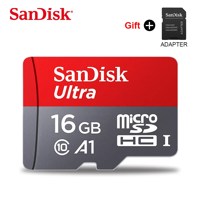 16 ГБ Sandisk Micro SD карта A1 класс 10 16 ГБ 32 ГБ 64 Гб 128 ГБ TF Карта extreme pro карта памяти MicroSDHC SDXC Подарочная флеш-карта адаптер - Емкость: 16 ГБ