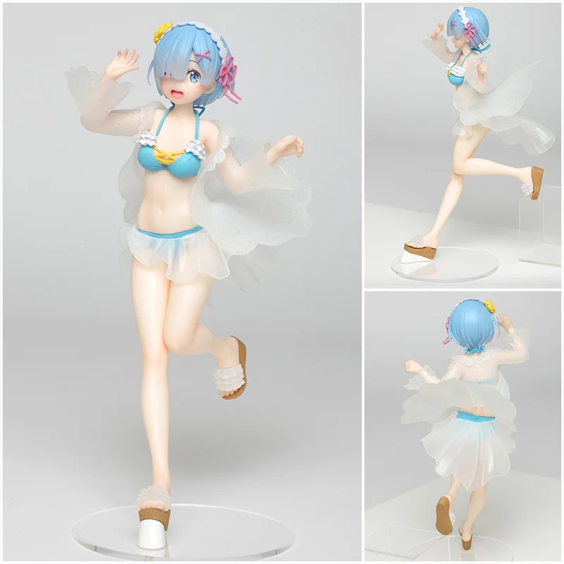 

Original Taito Anime Figure Re Zero Start Life In A Different World Rem Swimsuit Knit Dress Figure PVC Collect Model Doll Toys