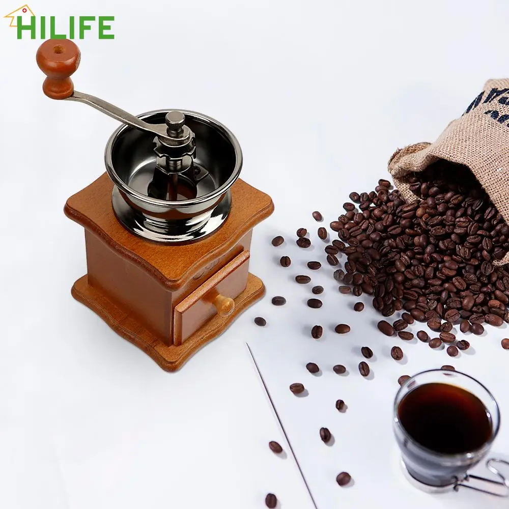 Мельница для кофейных зерен HILIFE керамическая мельница классическая деревянная
